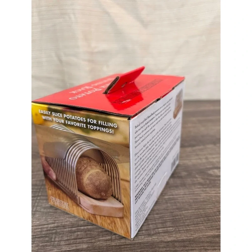 Charcoal‎ Companion Hasselback Potato Slicing Rack Wood Stainless Steel NEW